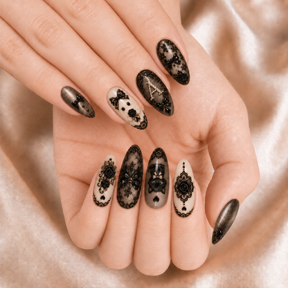 Preppy Ghost Coquette - Personalized Press-On Nails