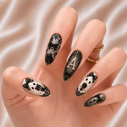 Preppy Ghost Coquette - Personalized Press-On Nails