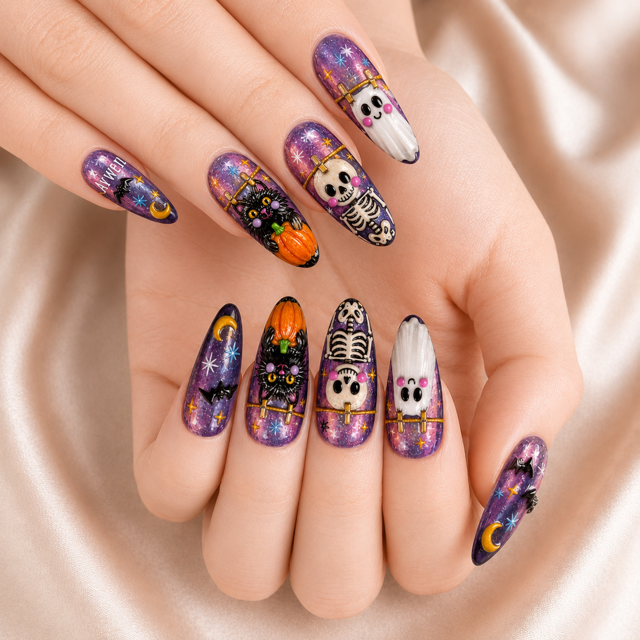 Preppy Spooky Season - Personalized Press-On Nails