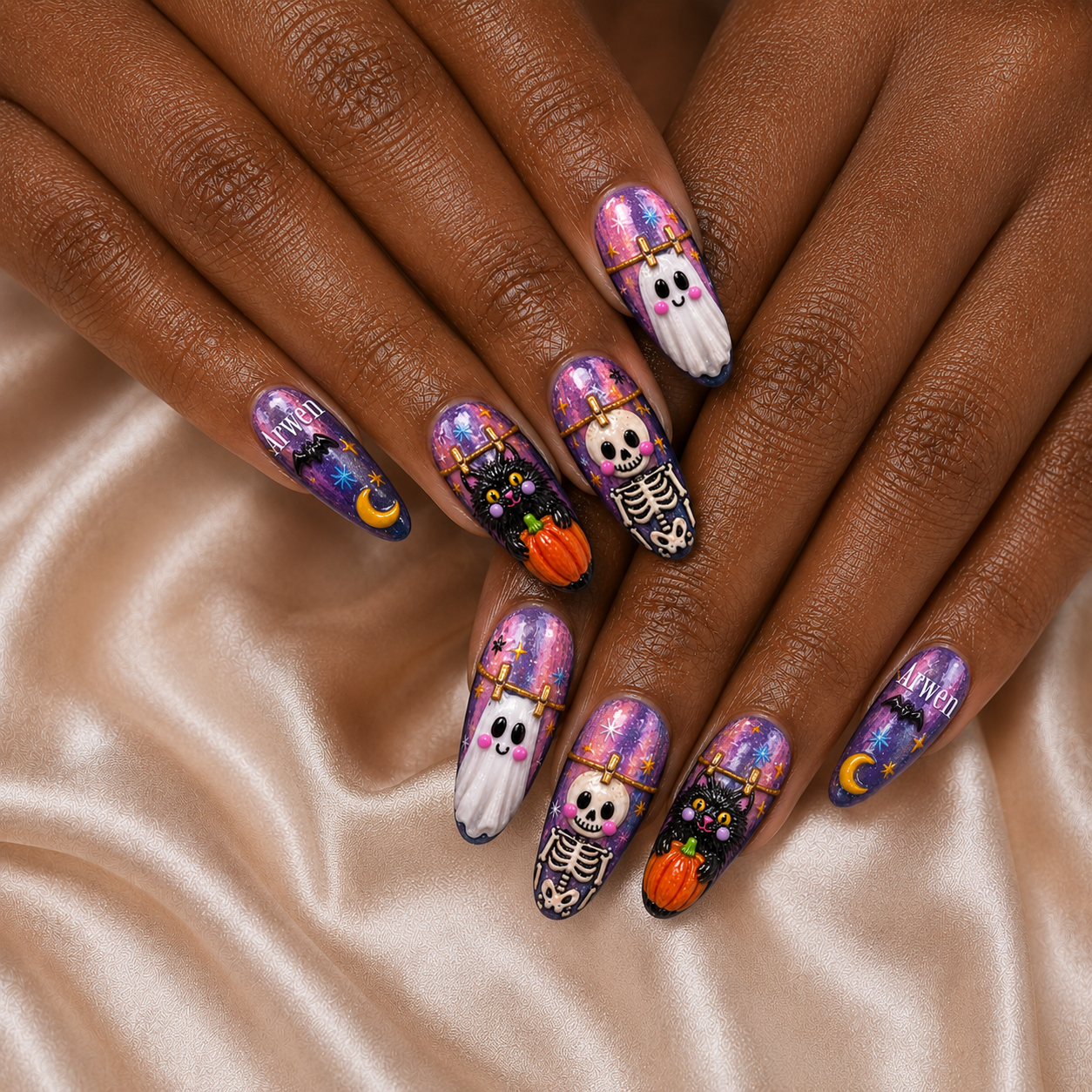 Preppy Spooky Season - Personalized Press-On Nails