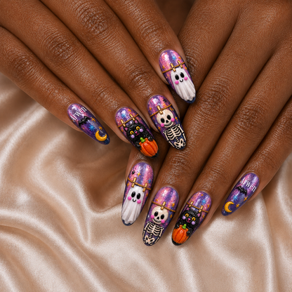 Preppy Spooky Season - Personalized Press-On Nails