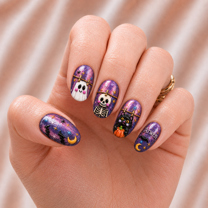 Preppy Spooky Season - Personalized Press-On Nails