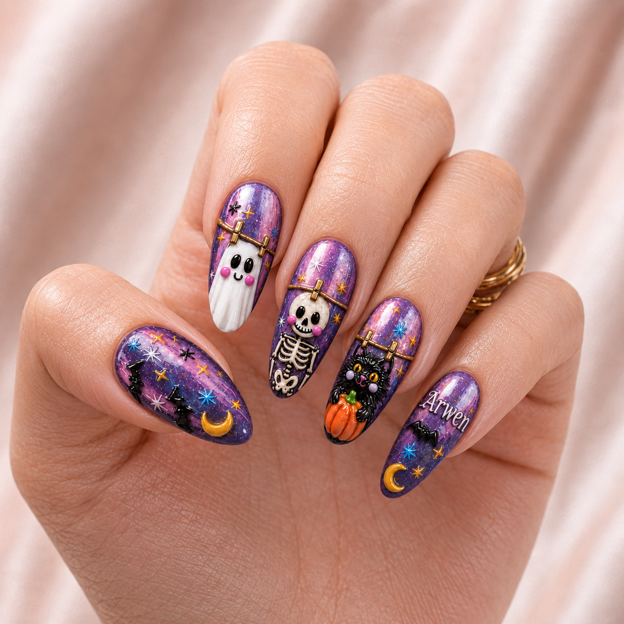 Preppy Spooky Season - Personalized Press-On Nails