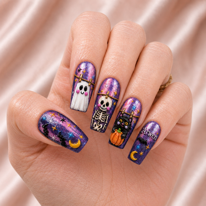 Preppy Spooky Season - Personalized Press-On Nails
