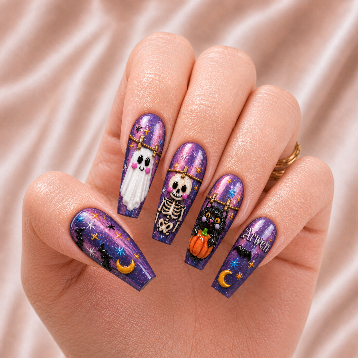 Preppy Spooky Season - Personalized Press-On Nails