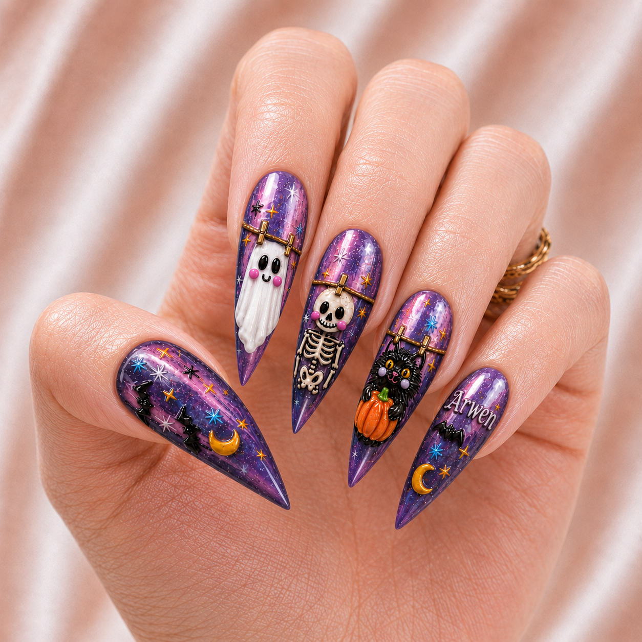 Preppy Spooky Season - Personalized Press-On Nails