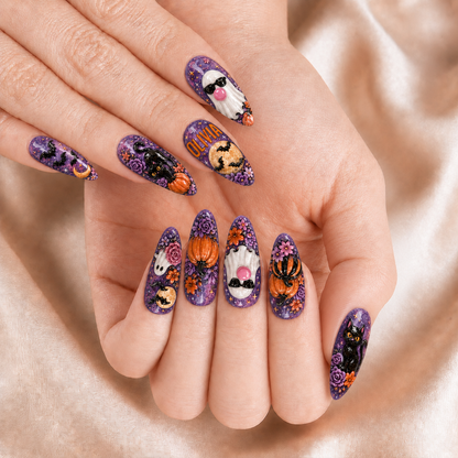 Ghost Blowing Bubble Gum - Personalized Press-On Nails