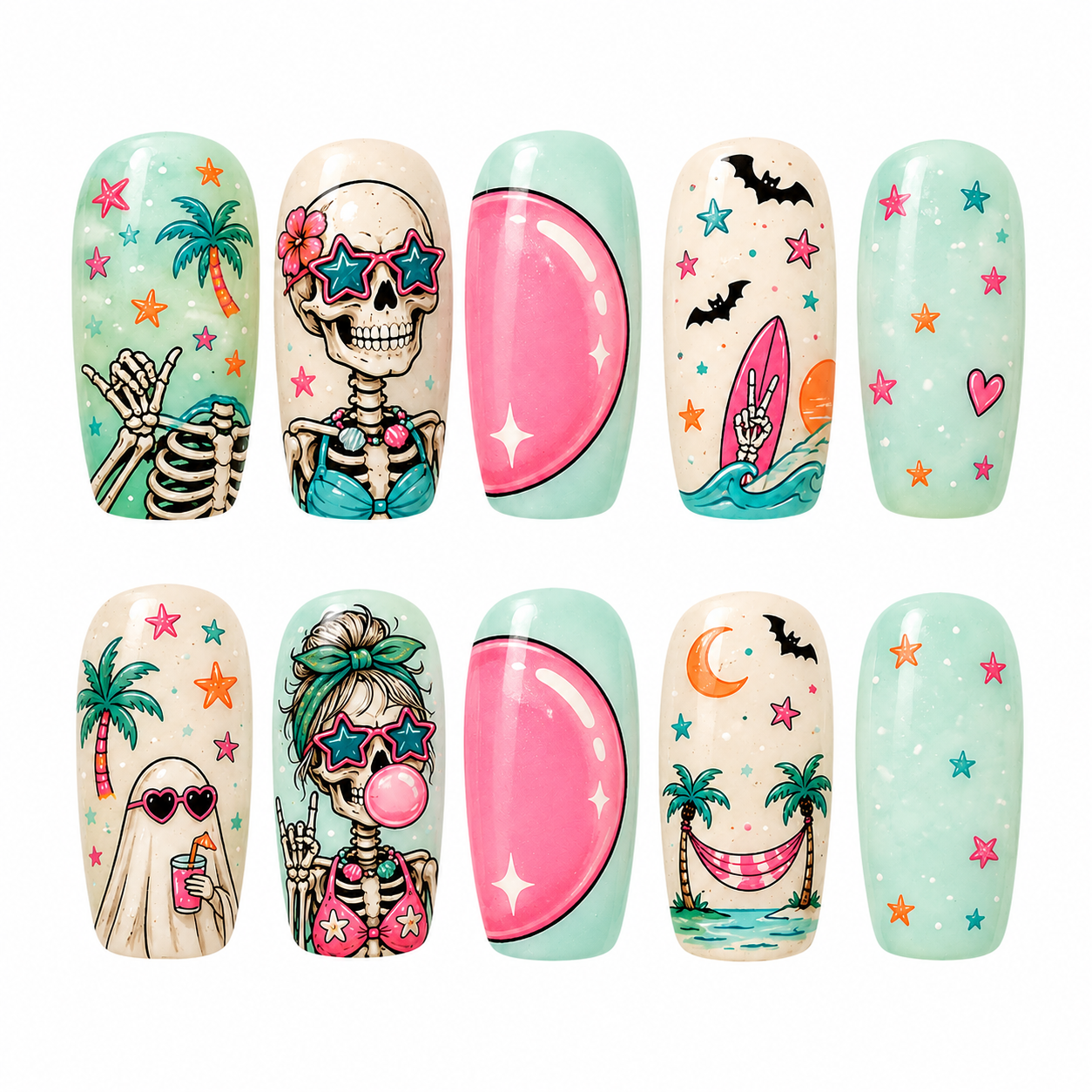 Spooky Cute Summer - Personalized Press-On Nails
