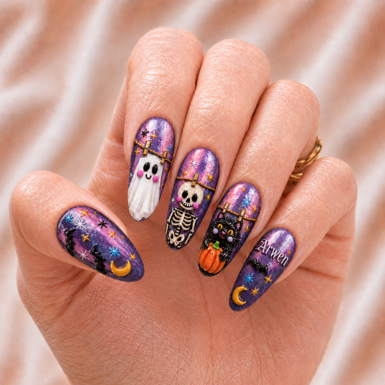 Preppy Spooky Season - Personalized Press-On Nails