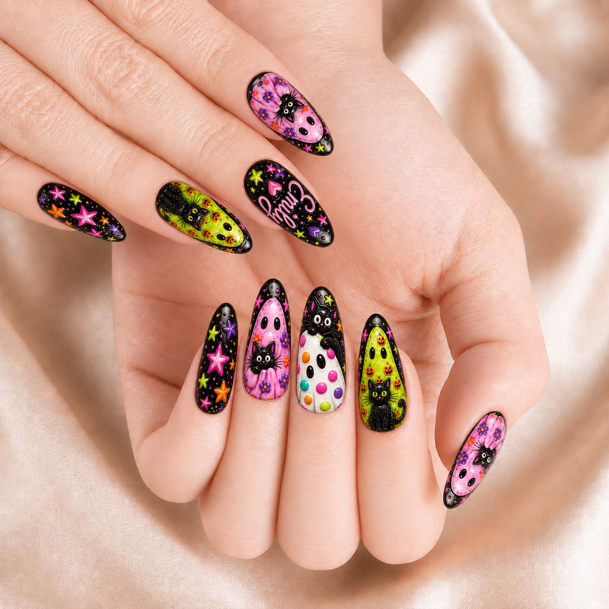 Preppy Girly Ghost - Personalized Press-On Nails
