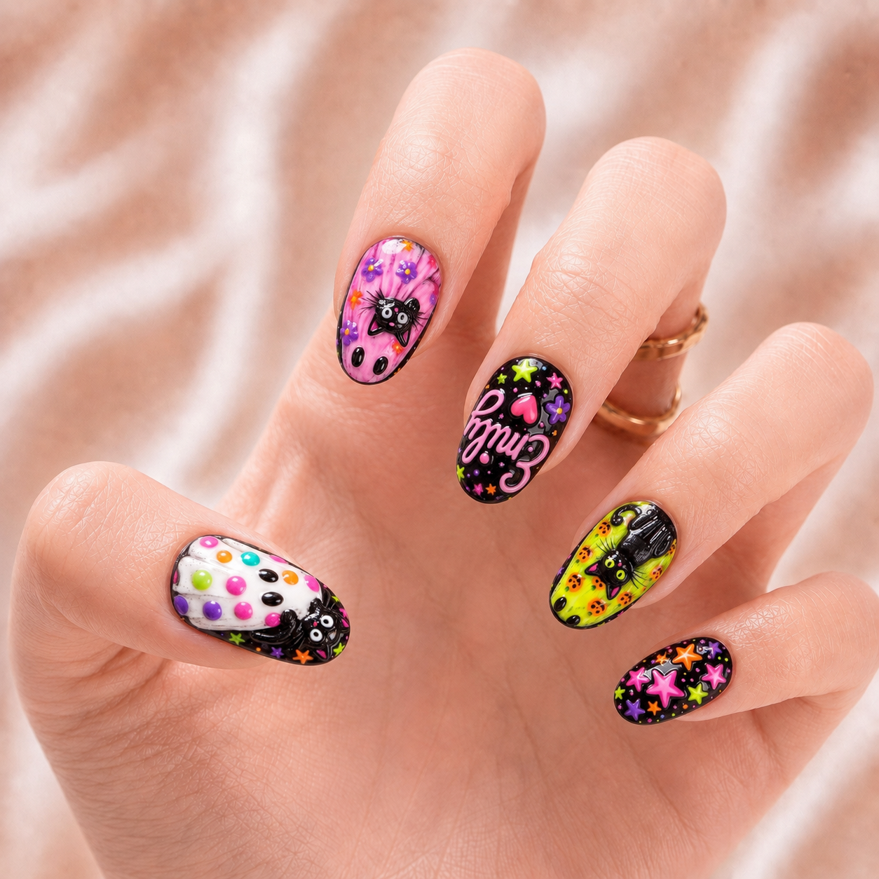 Preppy Girly Ghost - Personalized Press-On Nails