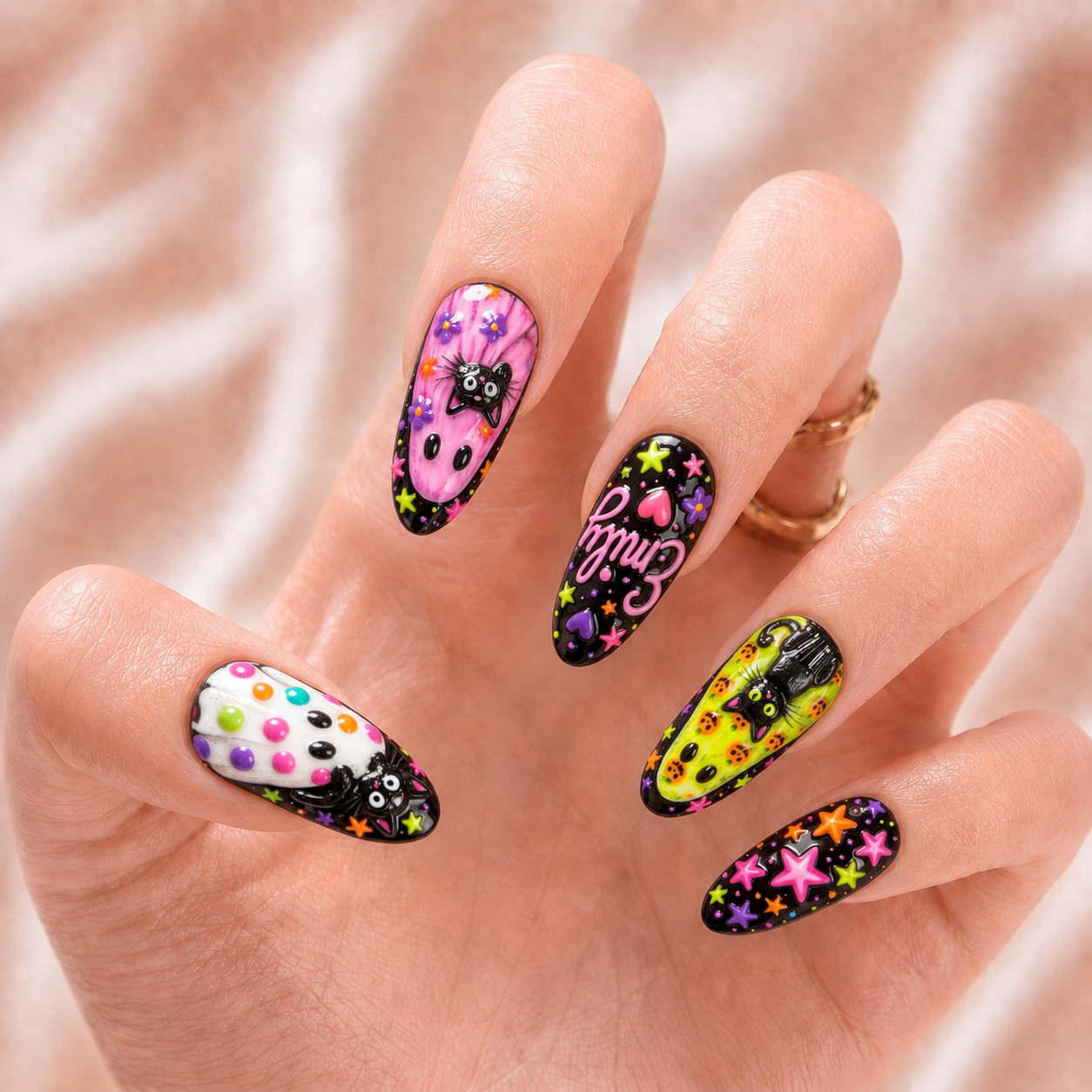 Preppy Girly Ghost - Personalized Press-On Nails