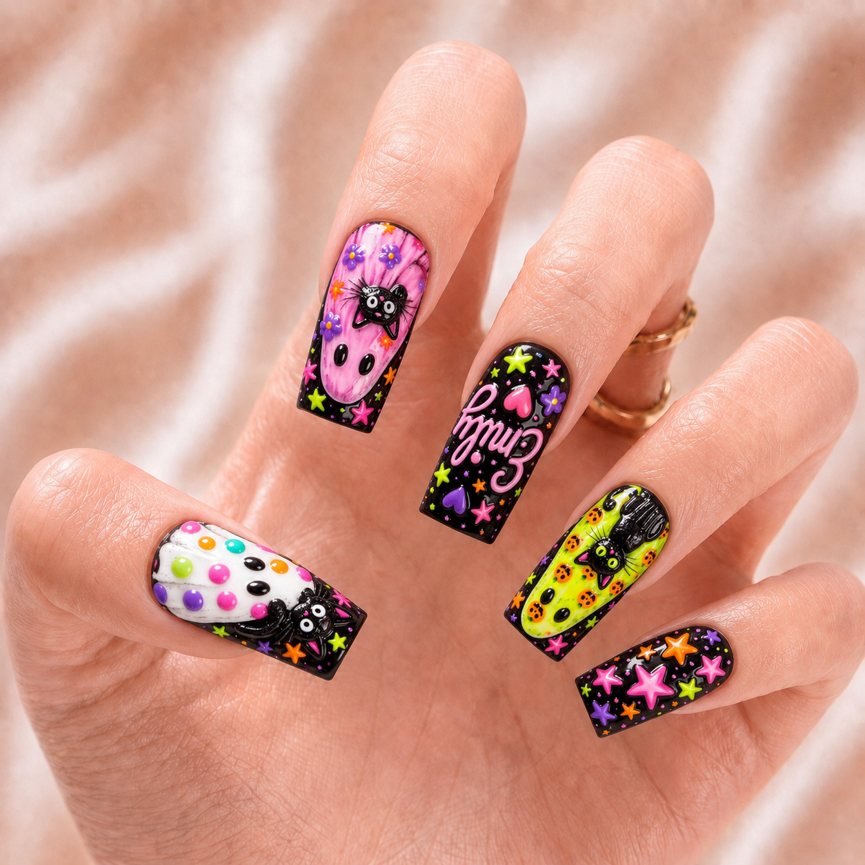 Preppy Girly Ghost - Personalized Press-On Nails