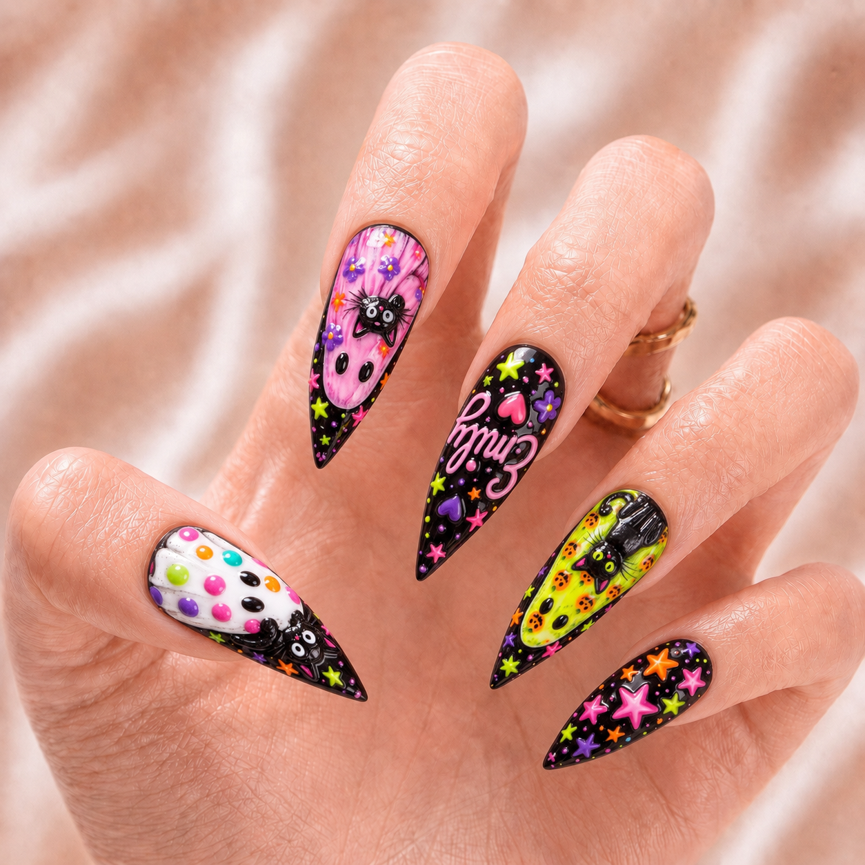 Preppy Girly Ghost - Personalized Press-On Nails