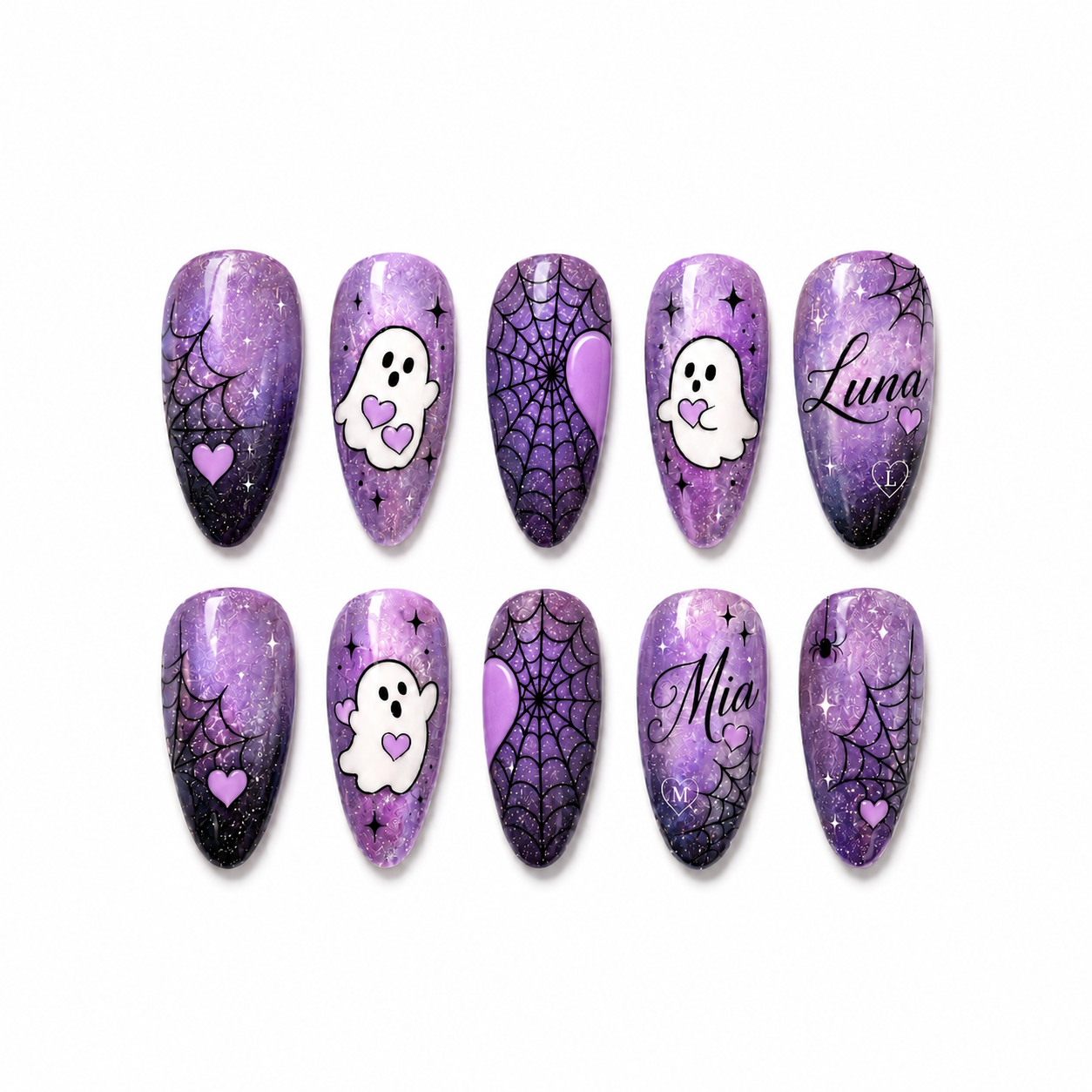 Ghost Hug Besties – Personalized Press-On Nails