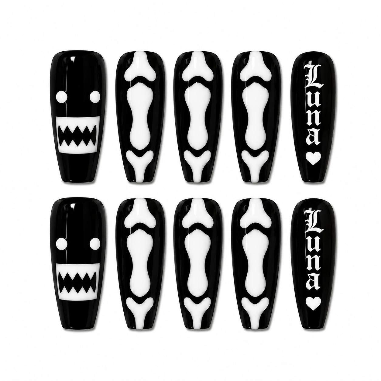 Domo Skeleton Nails - Personalized Press-On Nails