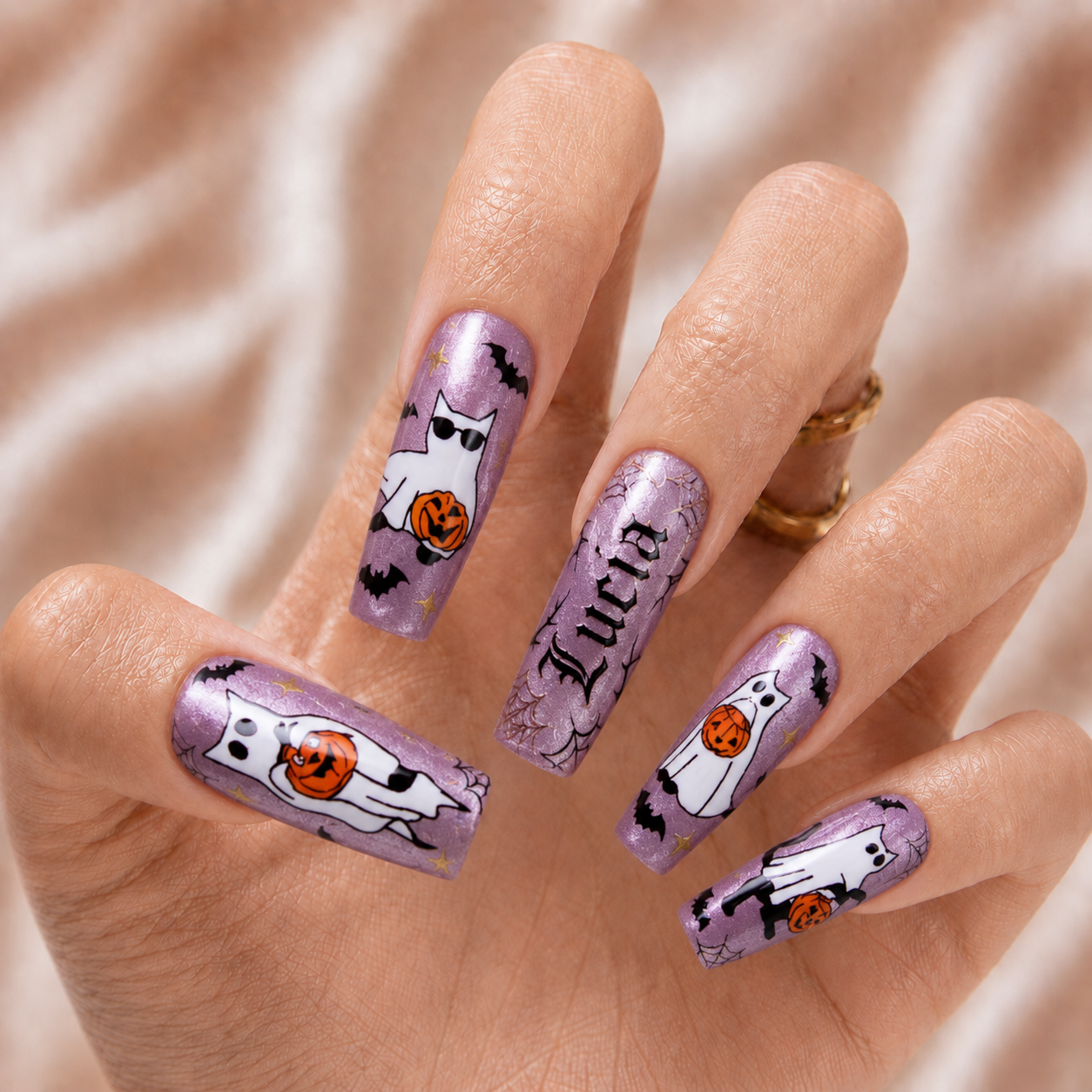 Ghost Cat - Personalized Press-On Nails