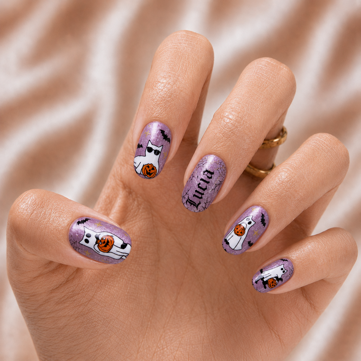 Ghost Cat - Personalized Press-On Nails