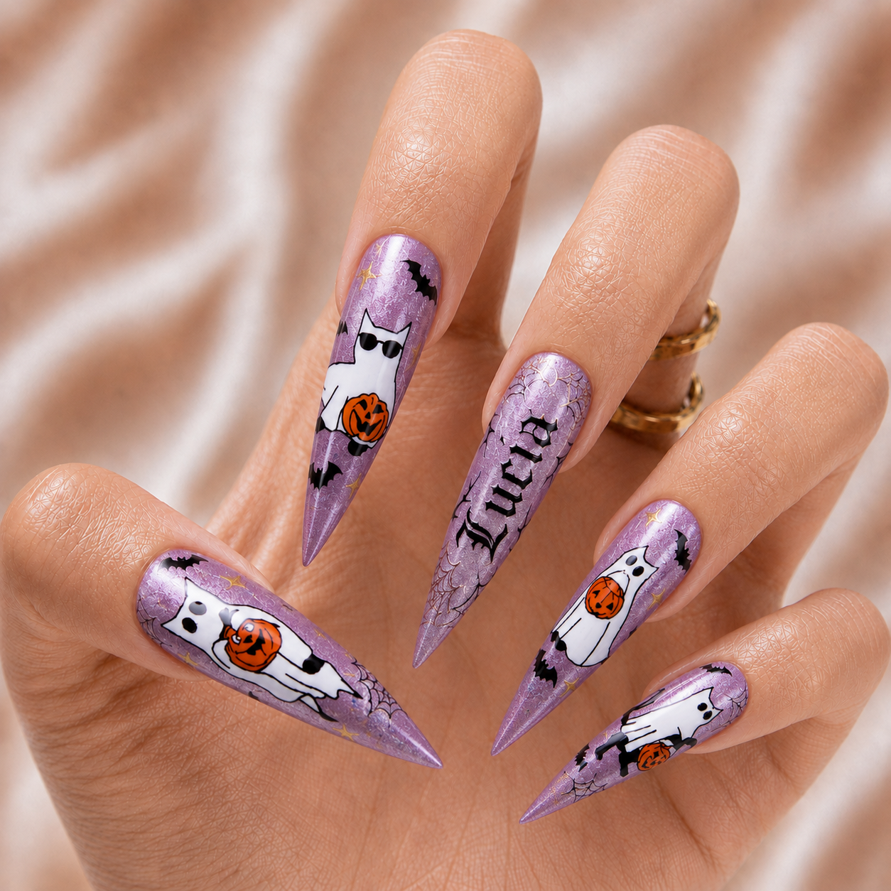 Ghost Cat - Personalized Press-On Nails