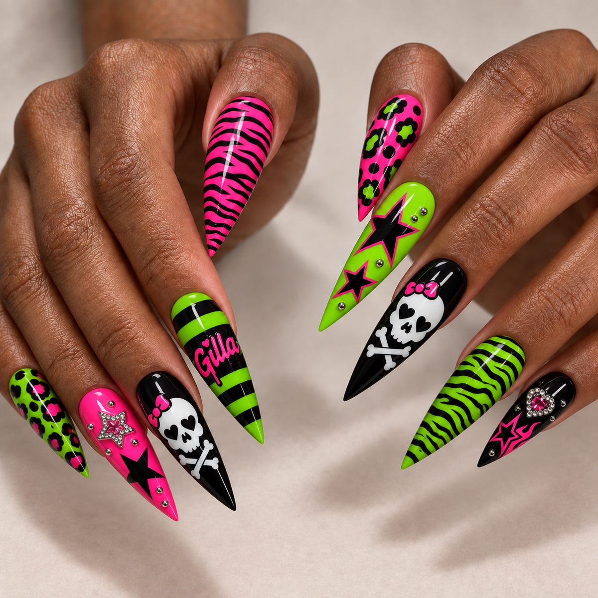 Neon Halloween - Personalized Press-On Nails