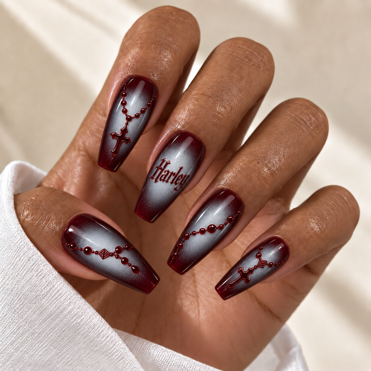 Rosary - Personalized Press-On Nails