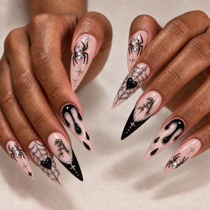 Glitter Spider - Personalized Press-On Nails