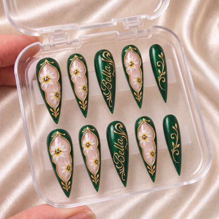 Emerald Garden - Personalized Press-On Nails