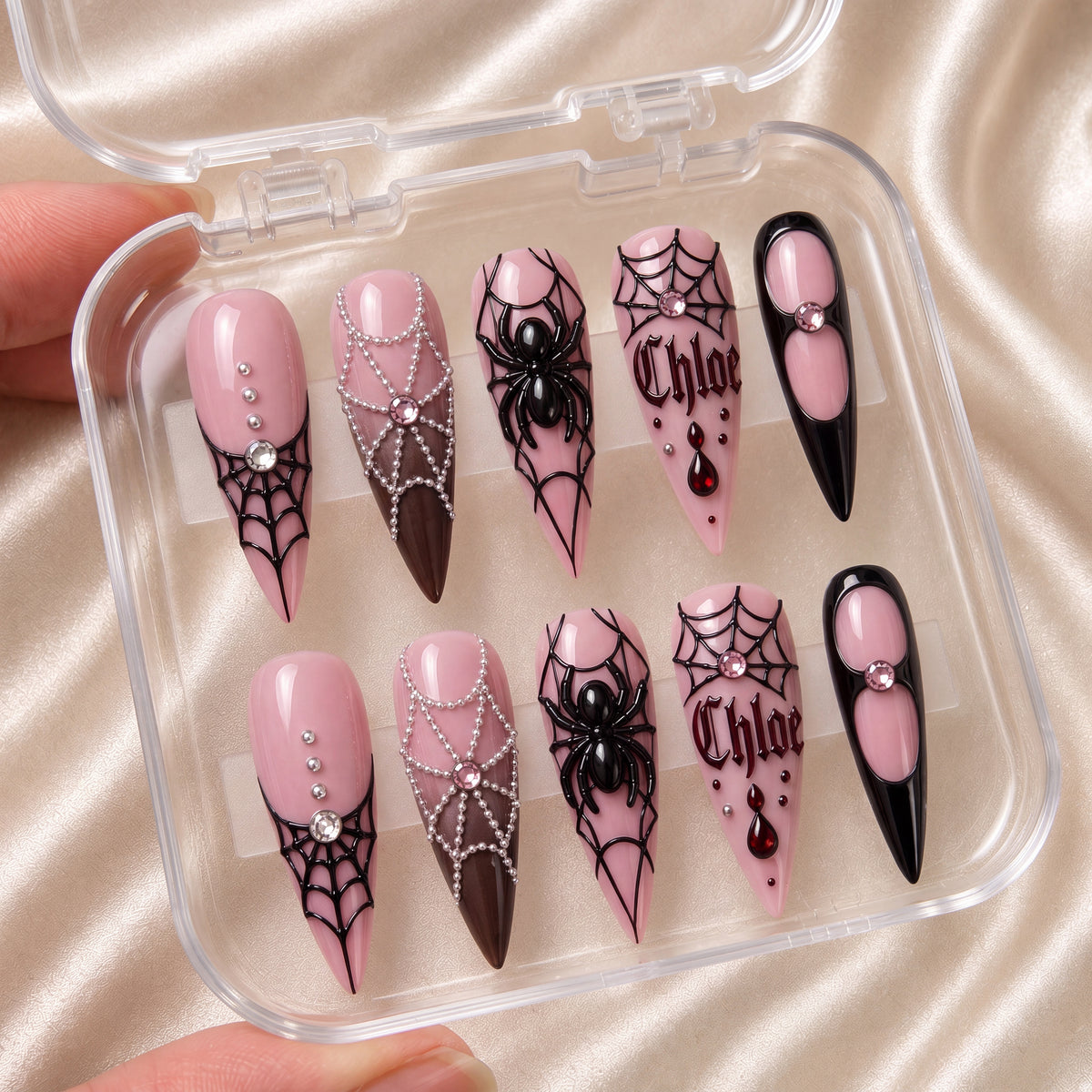 Gothic Love Web — Custom Press-On Nails