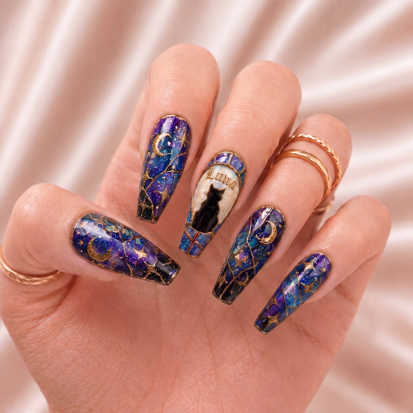 Galaxy Cat - Personalized Press-On Nails