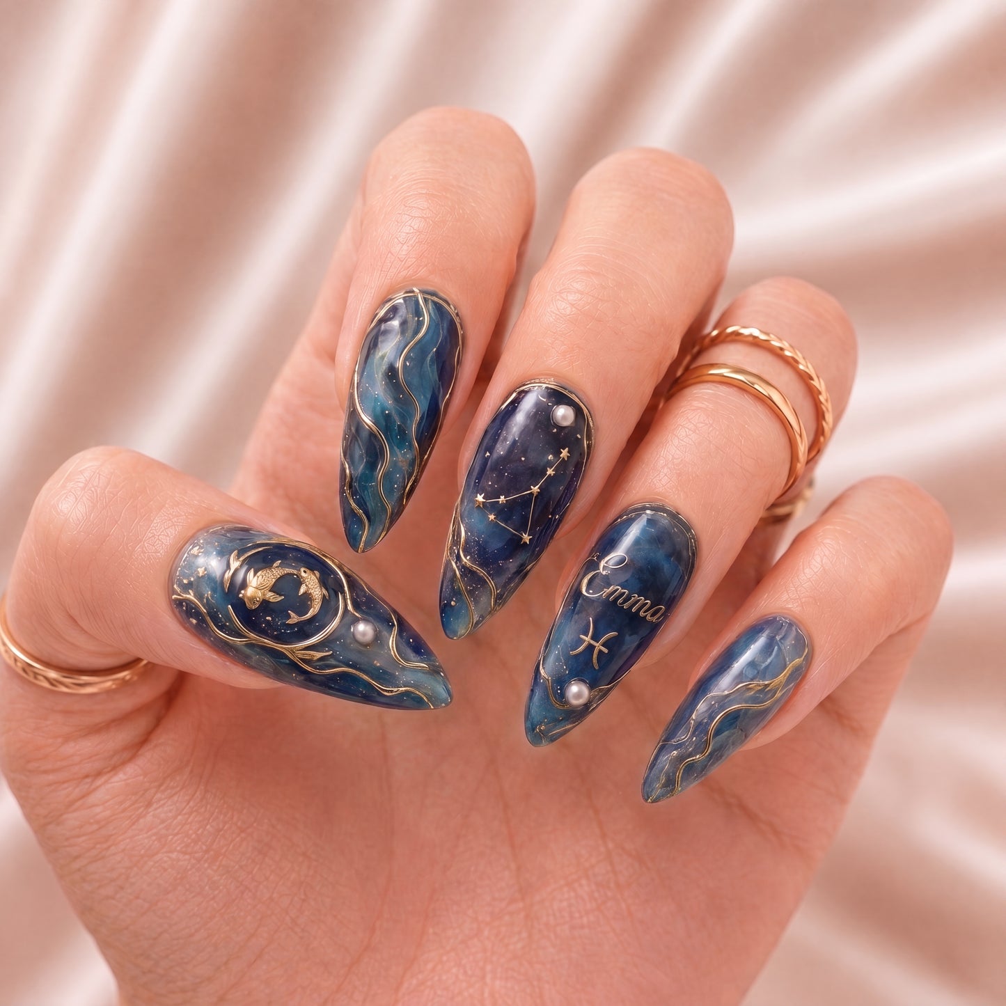 Galaxy Pisces - Personalized Press-On Nails