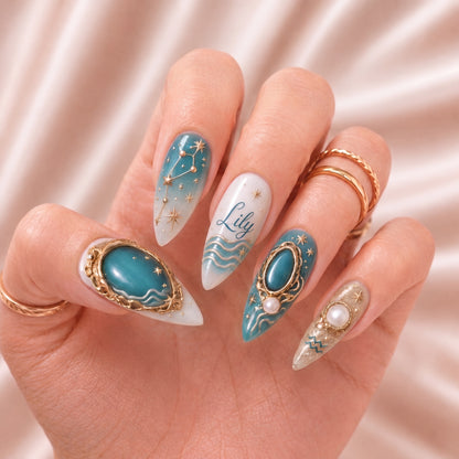 Pearl Aquarius - Personalized Press-On Nails
