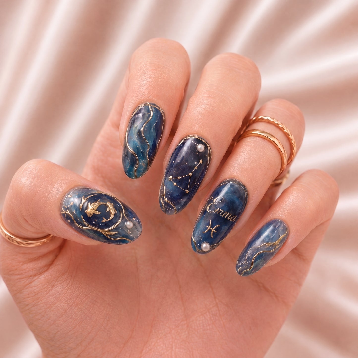 Galaxy Pisces - Personalized Press-On Nails