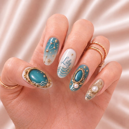 Pearl Aquarius - Personalized Press-On Nails