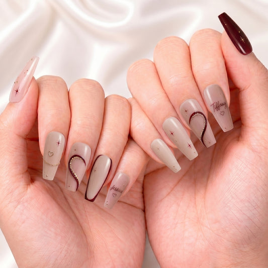 Forever Bestie Hearts – Personalized Press-On Nails alternate image