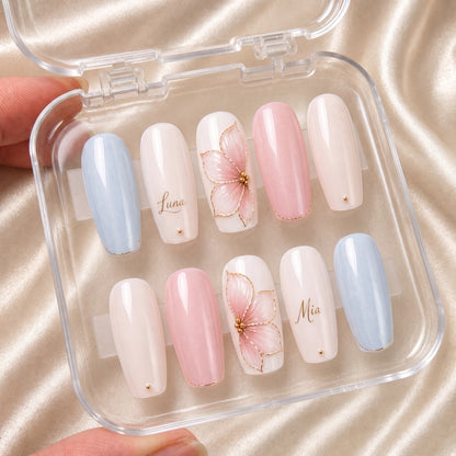 Aurora Blossom Bestie - Personalized Press-On Nails