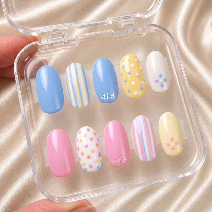 Cotton Candy Bestie - Personalized Press-On Nails
