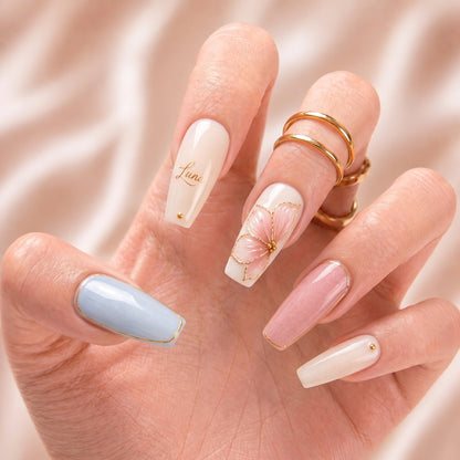 Aurora Blossom Bestie - Personalized Press-On Nails