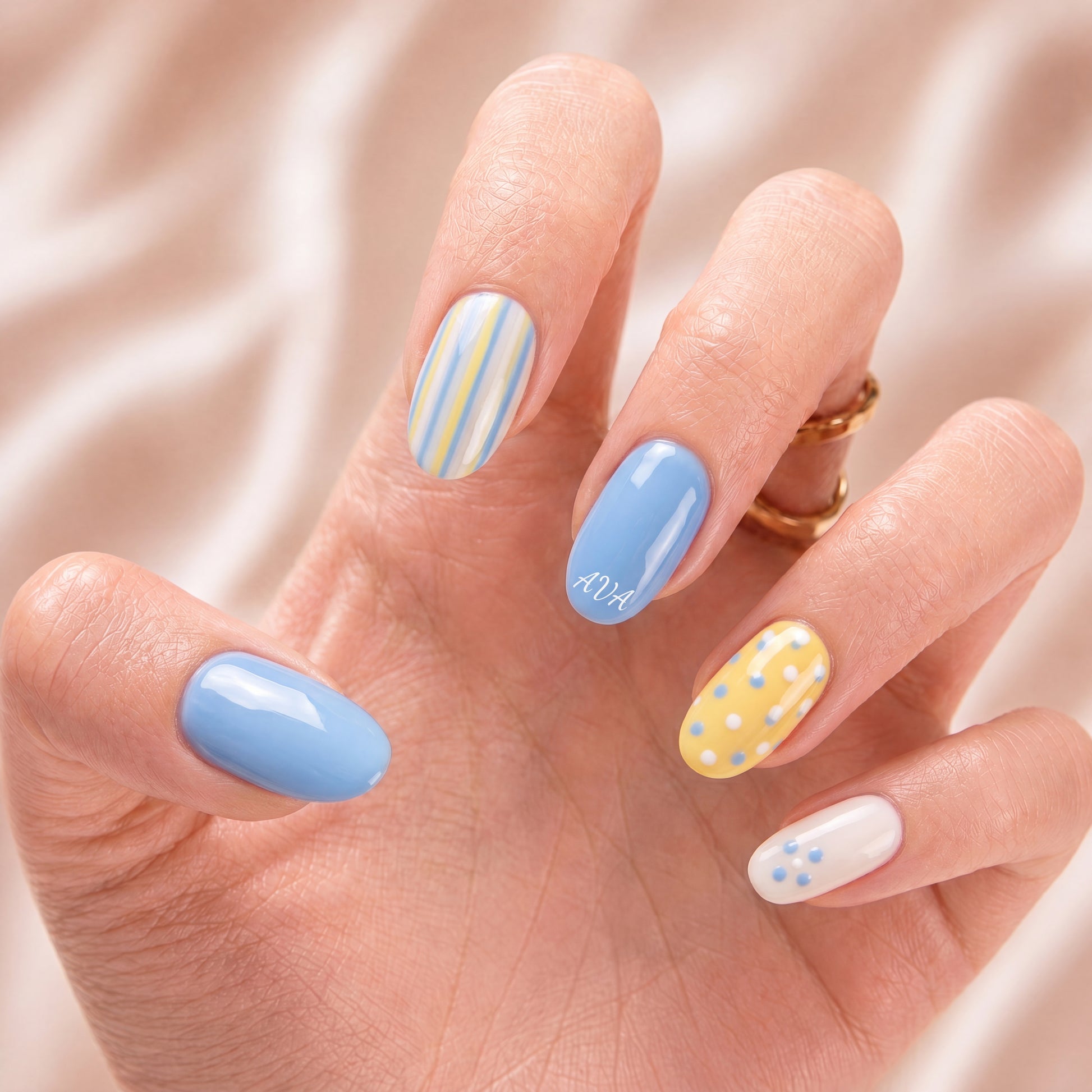 Cotton Candy Bestie - Personalized Press-On Nails
