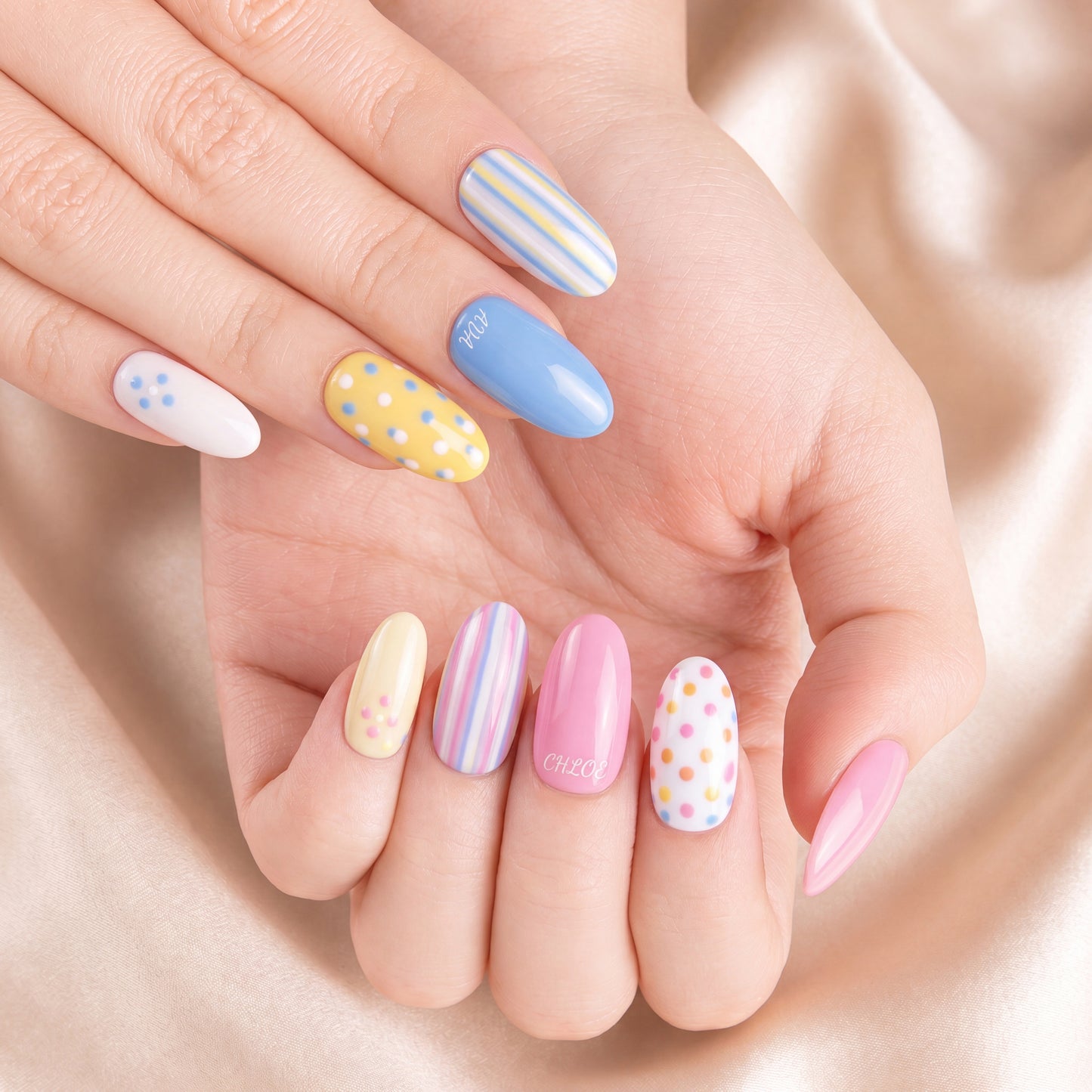 Cotton Candy Bestie - Personalized Press-On Nails
