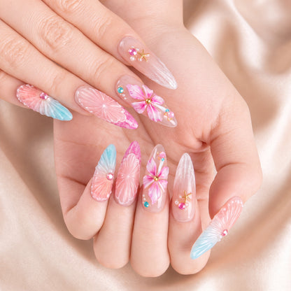 Ocean Pearl Blossom - Press-On Nails