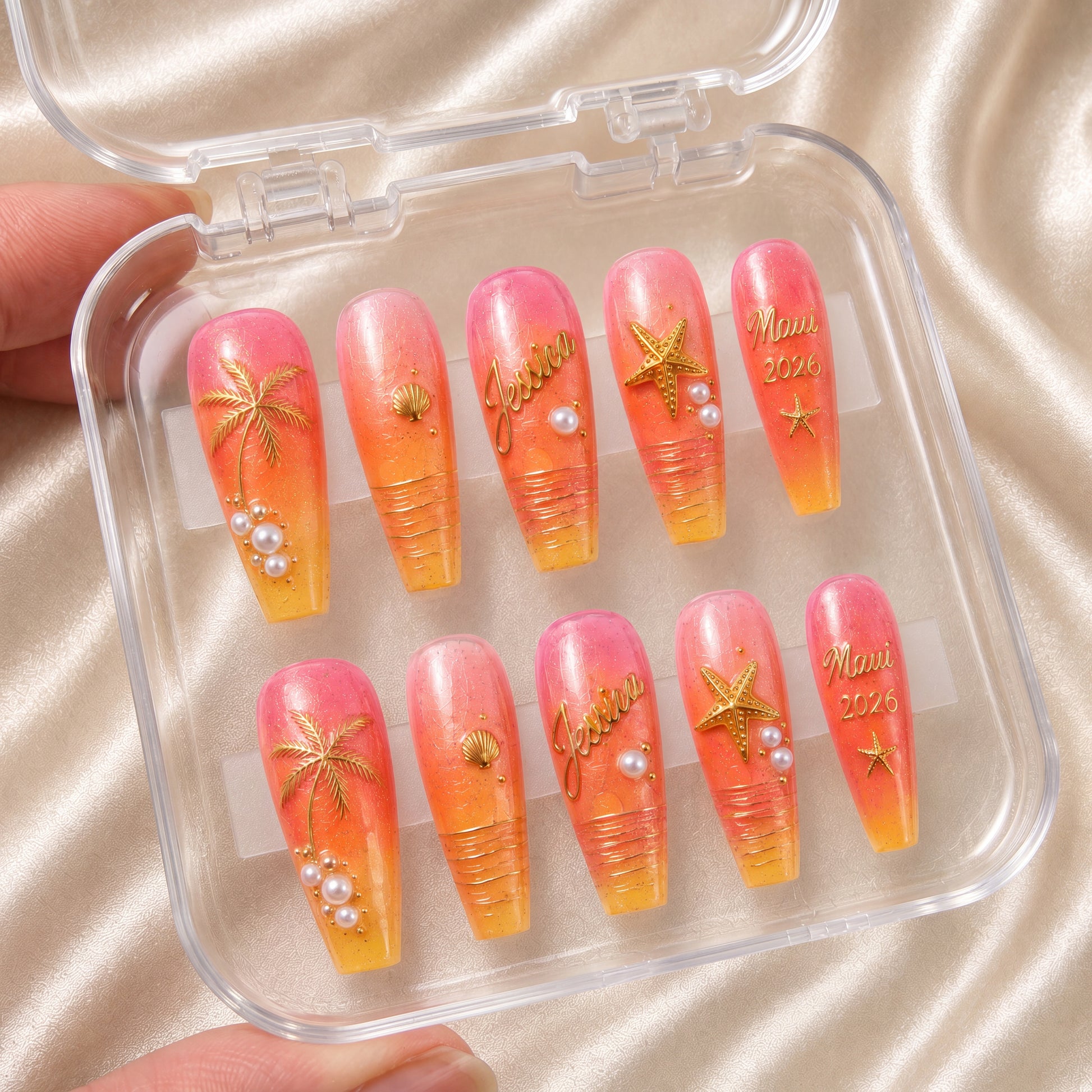 Sunset Glow - Personalized Press-On Nails
