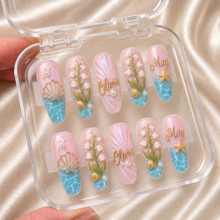 Ocean Pearl - Personalized Press-On Nails