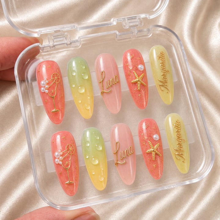 Beach Cocktail - Personalized Press-On Nails