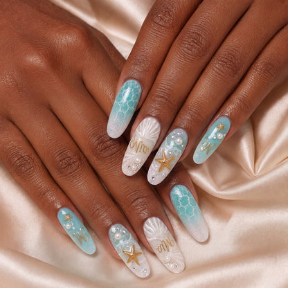 Sea Turtle Pearl - Personalized Press-On Nails