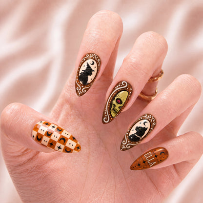 Vintage Halloween Charm Bestie - Personalized Press-On Nails