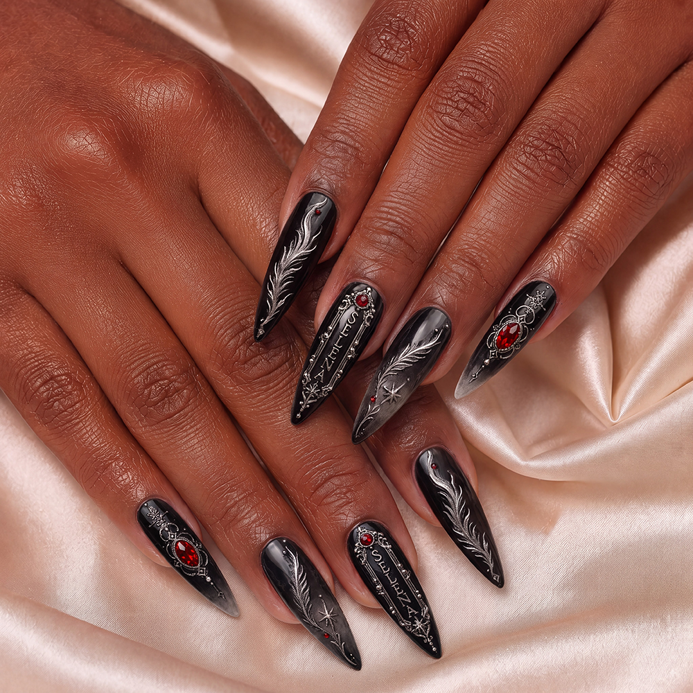 Crimson Covenant - Personalized Press-On Nails