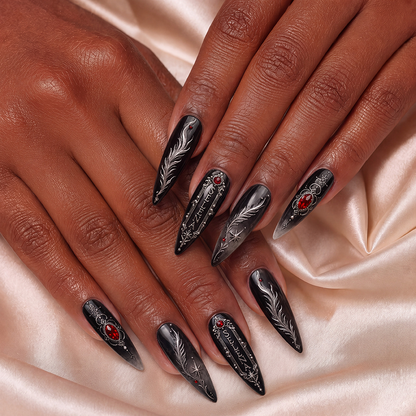 Crimson Covenant - Personalized Press-On Nails