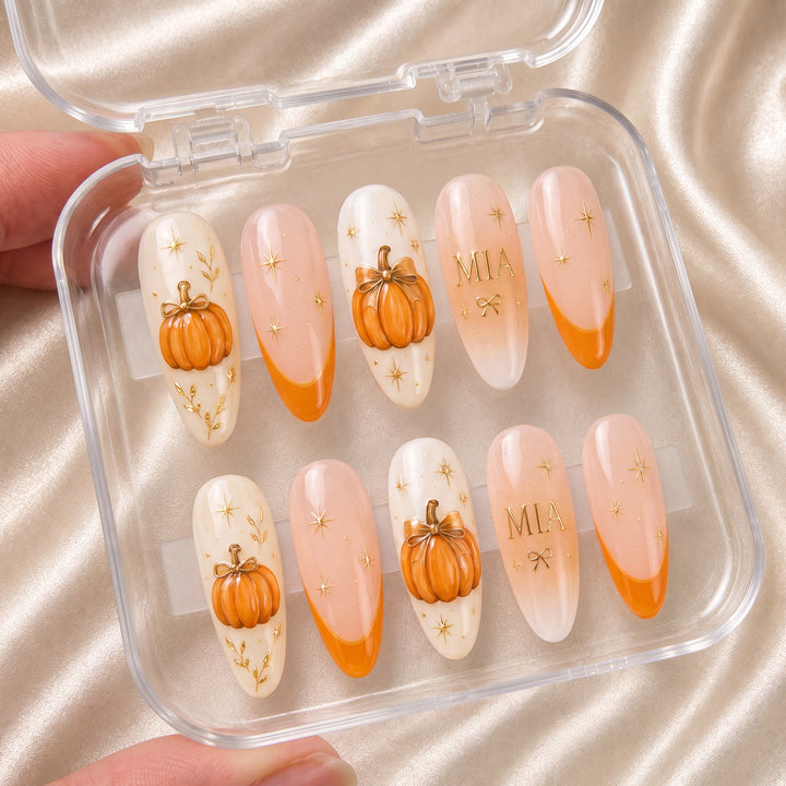 Pumpkin Glow Diary - Personalized Press-On Nails