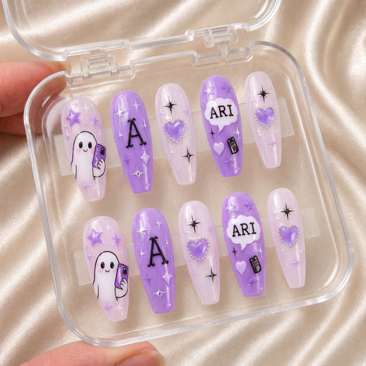 Ghostie Text Me Back - Personalized Press-On Nails