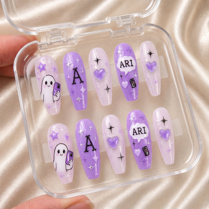 Ghostie Text Me Back - Personalized Press-On Nails